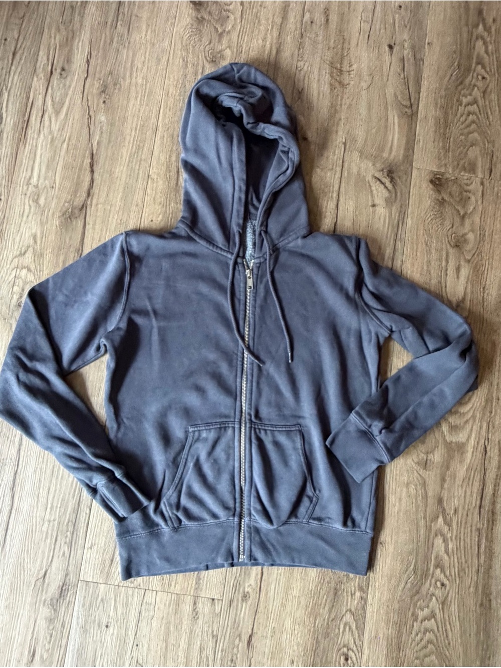 John Galt Brandy Melville Slate Blue Zip Up Hoodie Full Zip Sweatshirt